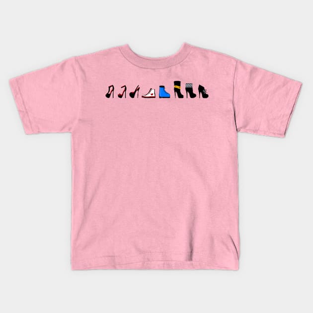 Shoes, shoes and more shoes Kids T-Shirt by LetMeSeeYourFootwork